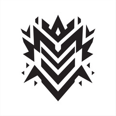 Bold Tribal-Inspired Geometric Symbol Logo – Black Abstract Emblem