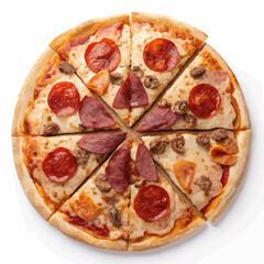 pizza on white background