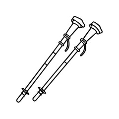 trekking poles icon, trekking poles vector illustration-simple illustration of trekking poles, perfect for trekking poles logos and icons