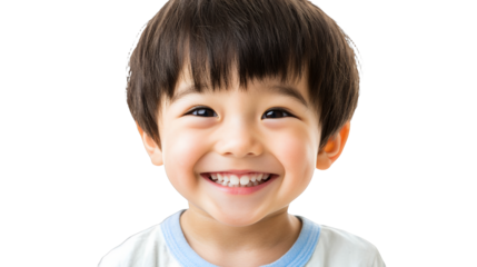 a photo of a little boy smiling with a behind his face on a transparent background, PNG image, PNG file, Generative art.