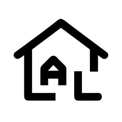 home location alt glyph  vector flat icon