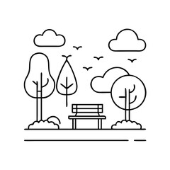public park icon, public park vector illustration-simple illustration of public park, perfect for public park logos and icons