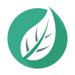 Obraz premium Finance White Leaf Logo Icon for Eco-Friendly Banking and Investment Branding on White Background