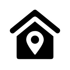 home location glyph  vector flat icon
