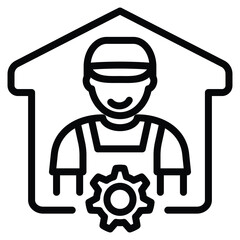 Handyman Service icon line vector illustration