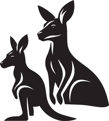 Stylized Kangaroo Silhouette Vector Illustration