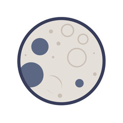 Obraz premium Full Moon Icon for Night Sky, Astronomy, and Celestial Designs
