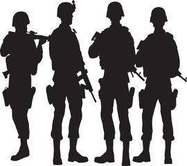 silhouettes of military soldiers