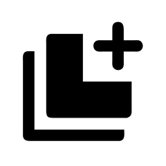 Obraz premium layer plus glyph vector flat icon