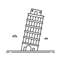 leaning tower of pisa icon, leaning tower of pisa vector illustration-simple illustration of leaning tower of pisa, perfect for leaning tower of pisa logos and icons