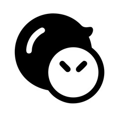 lemon glyph  vector flat icon