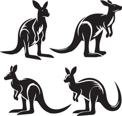Stylized Kangaroo Silhouette Vector Illustration