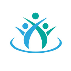 Colorful Community People Logo Design – Abstract Family Care Symbol