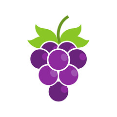 Grape Logo Design for Freshness, Health, and Organic Products on White Background