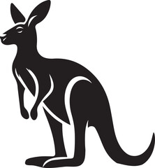 Stylized Kangaroo Silhouette Vector Illustration