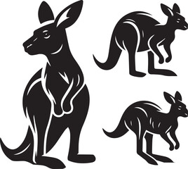 Stylized Kangaroo Silhouette Vector Illustration