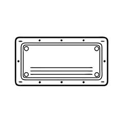 Fototapeta premium retro license plate icon, retro license plate vector illustration-simple illustration of retro license plate, perfect for retro license plate logos and icons