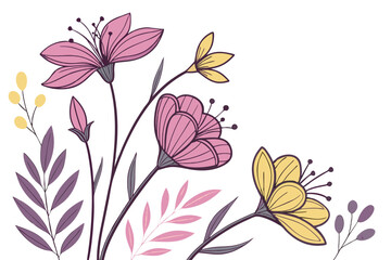 Set of flower vector