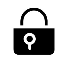 lock glyph  vector flat icon