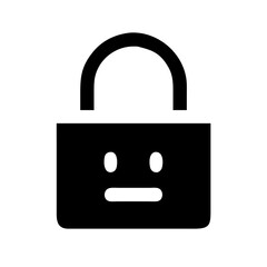 lock glyph  vector flat icon