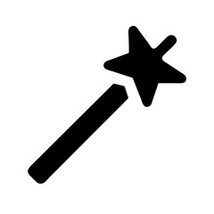 magic wand glyph  vector flat icon