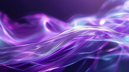 Naklejka premium A dynamic, abstract image of flowing light streaks in shades of purple and blue, creating a sense of motion and energy.