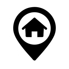 map marker home  vector flat icon