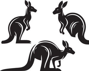 Stylized Kangaroo Silhouette Vector Illustration