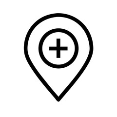 map marker plus  vector flat icon