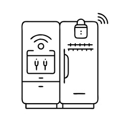 smart fridge icon, smart fridge vector illustration-simple illustration of smart fridge, perfect for smart fridge logos and icons