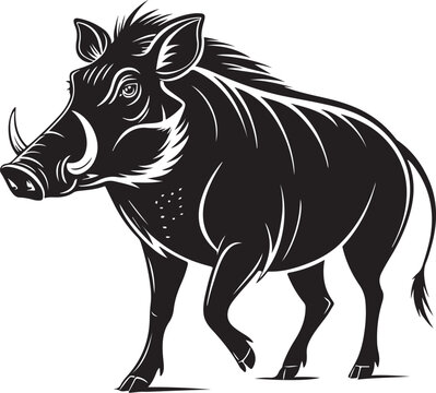 recommend clip art: Warthog Safari Animal Black and White Vector Illustration, Sketch Drawing Line Linear Symbol Icon Engraving, Hand-drawn Isolated