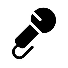 microphone alt glyph  vector flat icon