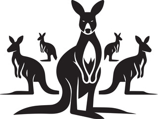 Stylized Kangaroo Silhouette Vector Illustration