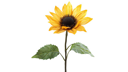 a black and white picture of a yellow sunflower on a transparent background, PNG image, PNG file, Generative art.