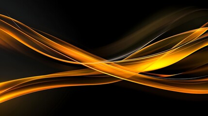 Abstract Gold Waves on Black