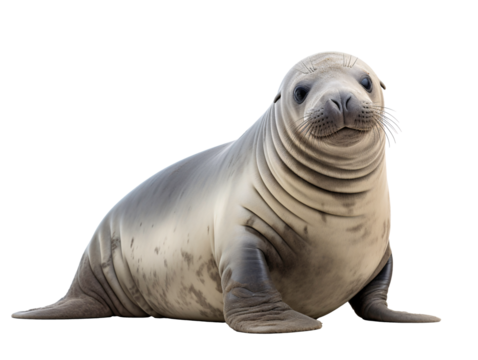 a seal with a white background
