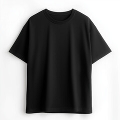 Black oversize t-shirt mockup casual fashion staple isolated on white background