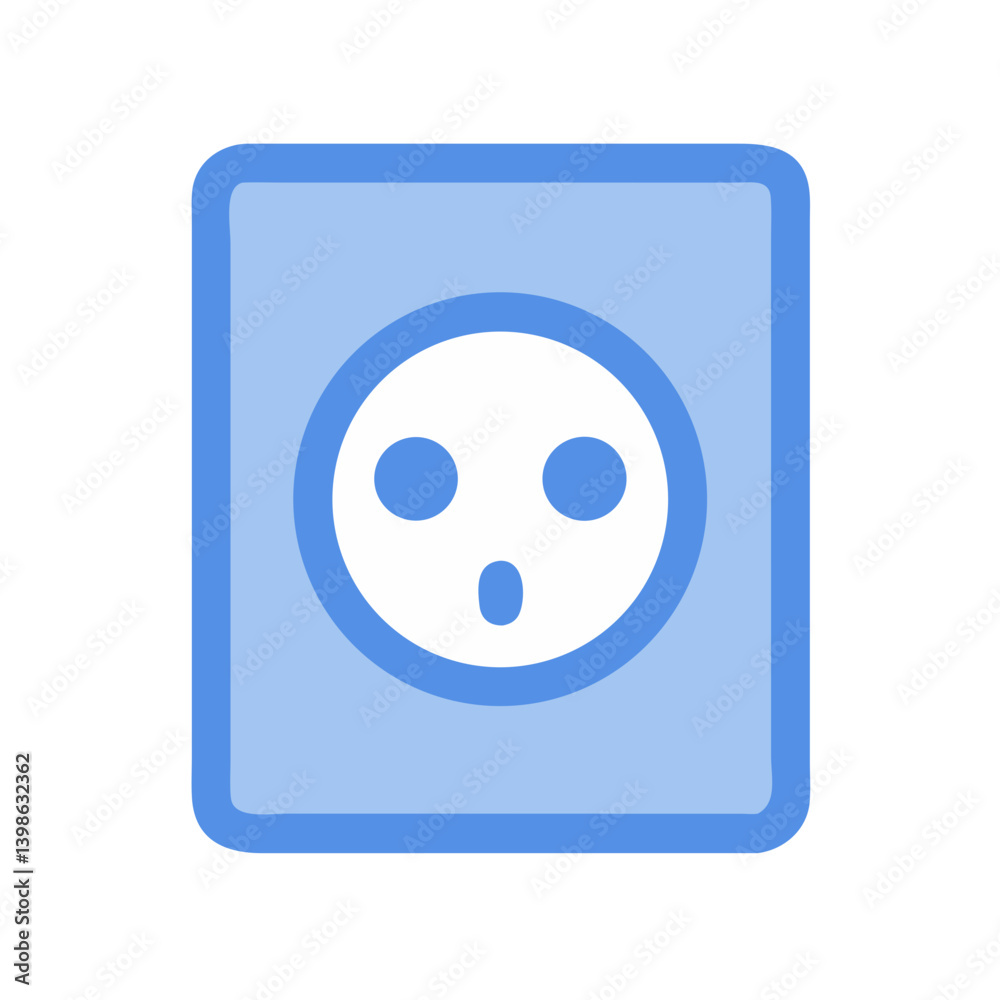 Poster power socket icon for electrical connections and devices