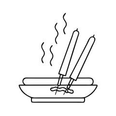 incense stick icon, incense stick vector illustration-simple illustration of incense stick, perfect for incense stick logos and icons