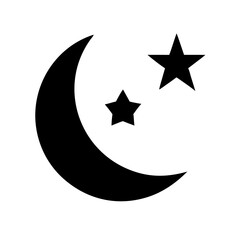 moon stars  vector flat icon
