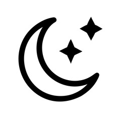 moon stars glyph  vector flat icon
