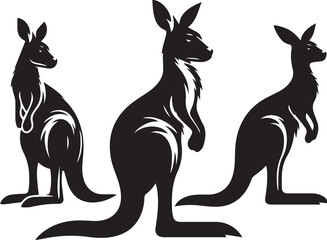 Stylized Kangaroo Silhouette Vector Illustration