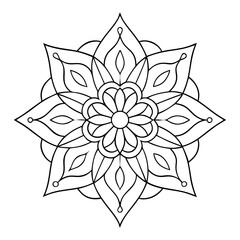 Obraz premium Sea Mandala Outline Coloring Book Page for Relaxation and Creativity