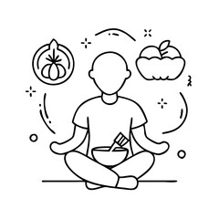 mindful eating icon, mindful eating vector illustration-simple illustration of mindful eating, perfect for mindful eating logos and icons