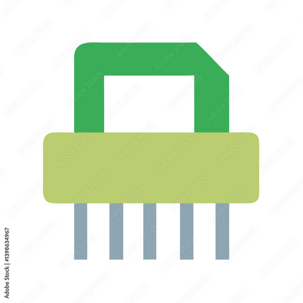 Aufkleber shredder icon for document disposal and security