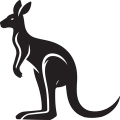Stylized Kangaroo Silhouette Vector Illustration