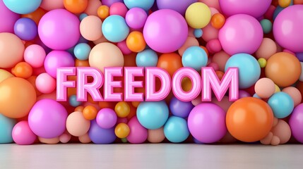 Abstract Colorful Freedom Pride background with colorful letters