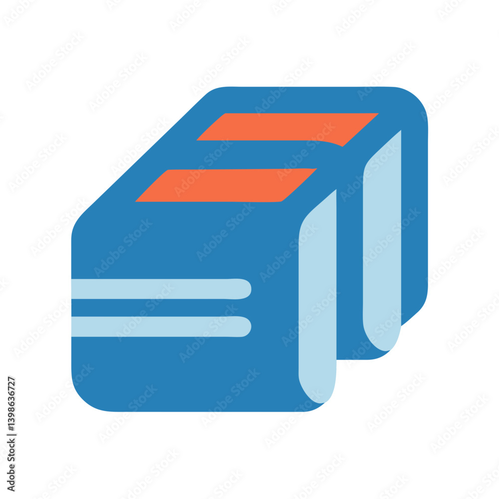 Aufkleber stack of closed books icon for learning and knowledge