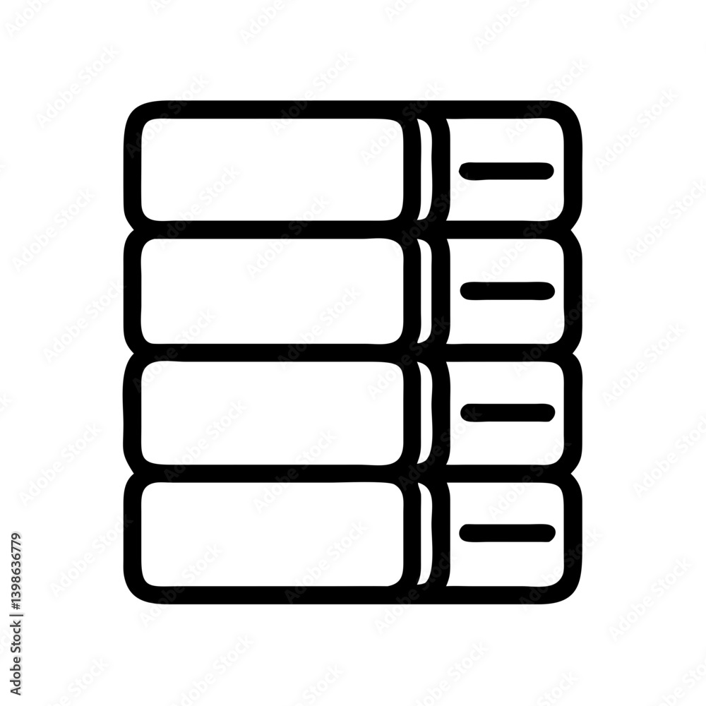 Poster Stack of Closed Books Icon for Learning and Knowledge