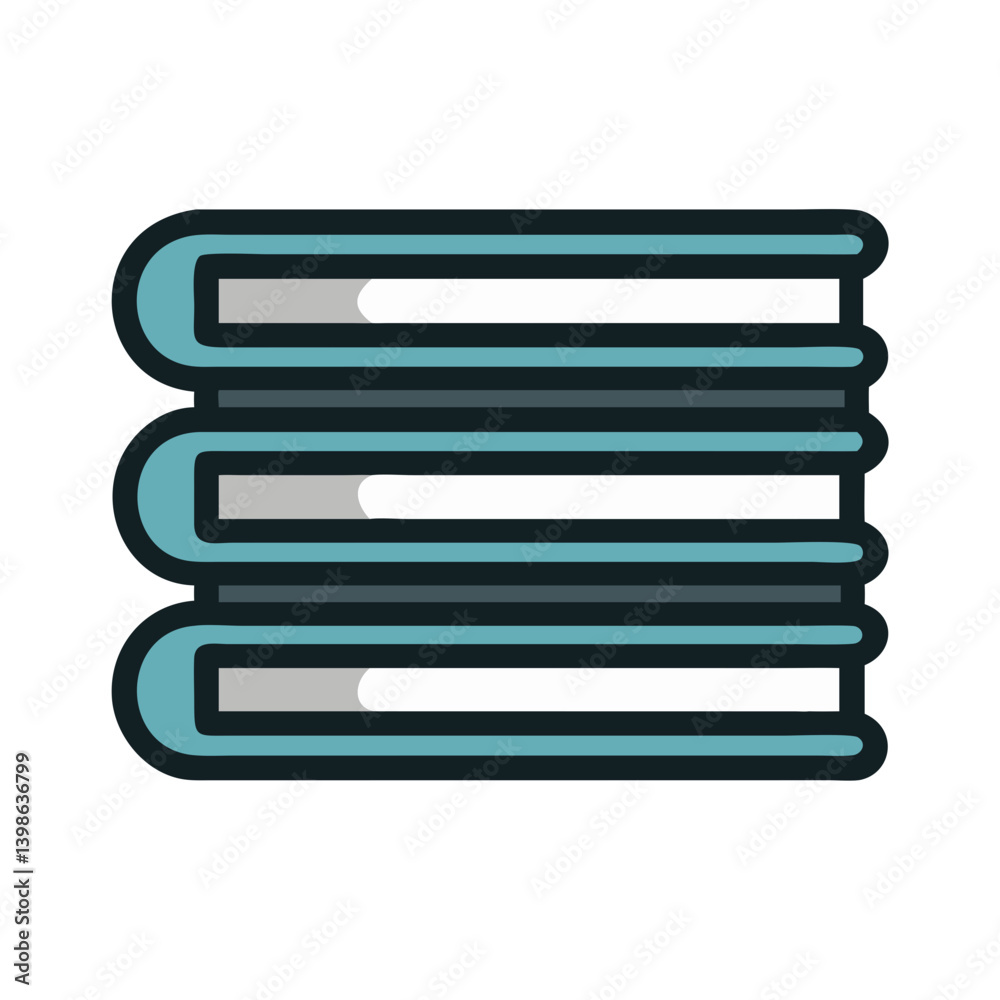 Poster Stack of Closed Books Icon for Learning and Knowledge